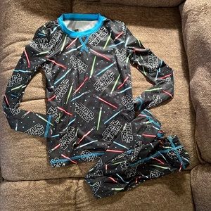 Cuddl Duds Kids Pajama Set - Black with Red, Green, Blue